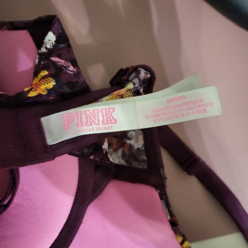 Victoria Secret Pink 34D Floral Bra